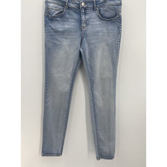 ROEBUCK & CO R1893  LIGHT WASH 5 POCKET SKINNY  STRETCH  JEGGING JEANS SIZE:  14 - Picture 1 of 4